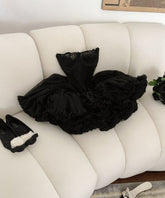 Elegant Strapless Black Lace Ball Gown Homecoming Dress Outfit